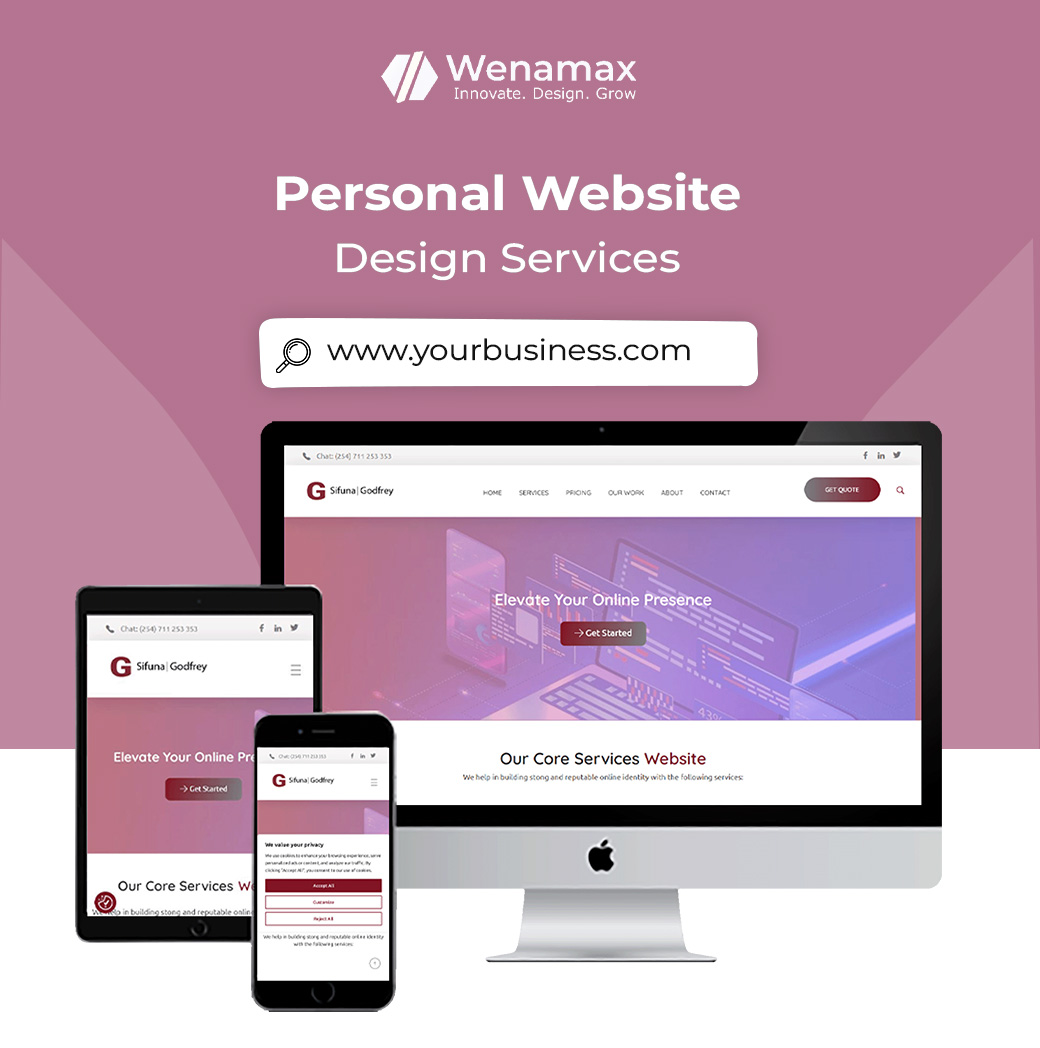 Personal website design services in Kenya at Wenamax