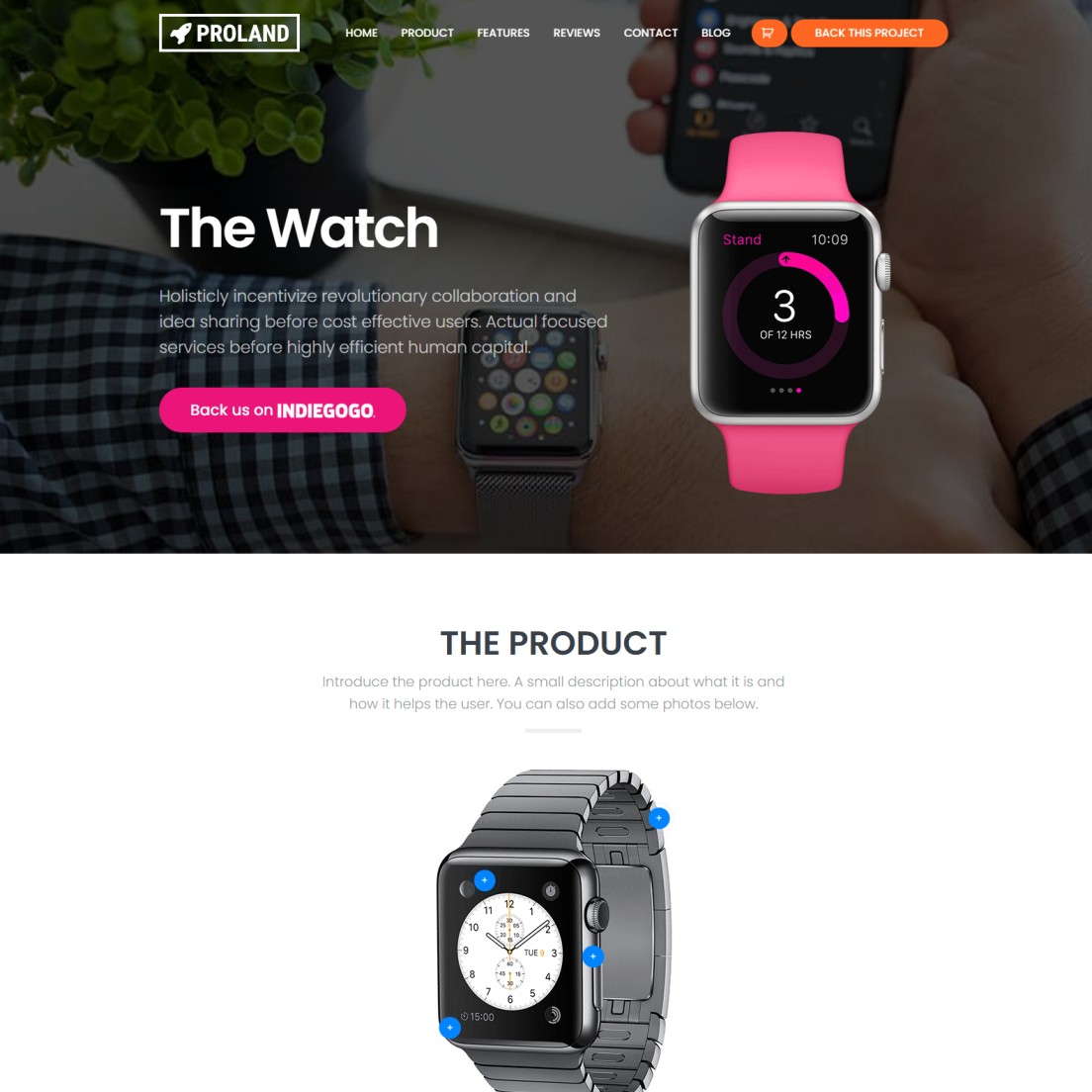 Product Landing Page Website